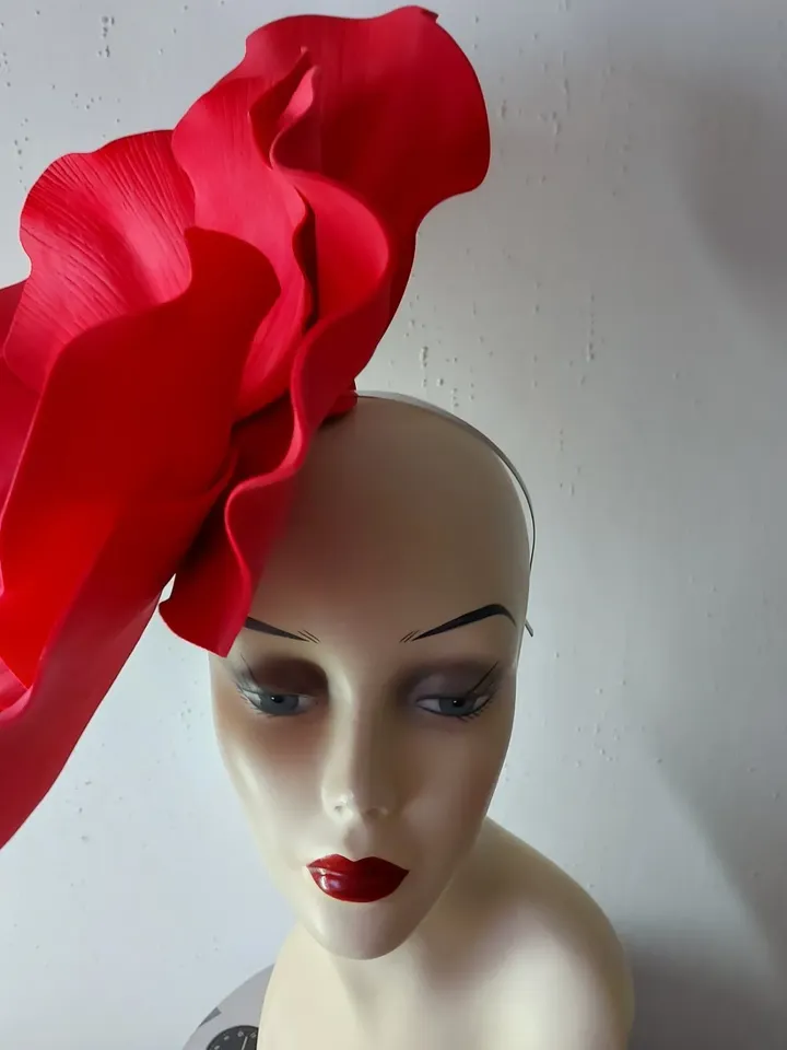Large poppy Fascinator Kentucky Derby Hat, Flower headband, Tea Party Hat, Royal Ascot Hat, Festival hat, Derby 2023