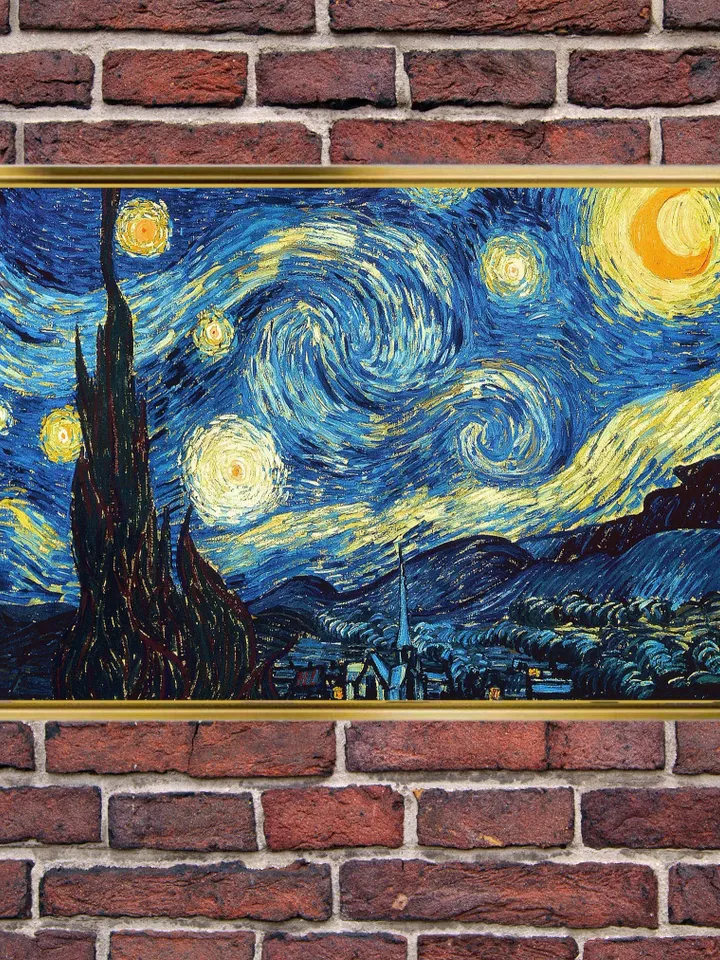 Night stars Print on Canvas , Floating Frame Option, Modern Wall Art, Extra Large Canvas Wall Art