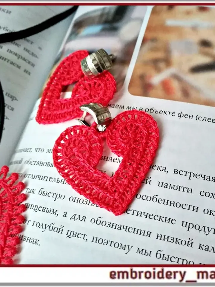 FSL Heart Jewelry Embroidery designs Earrings and pendant