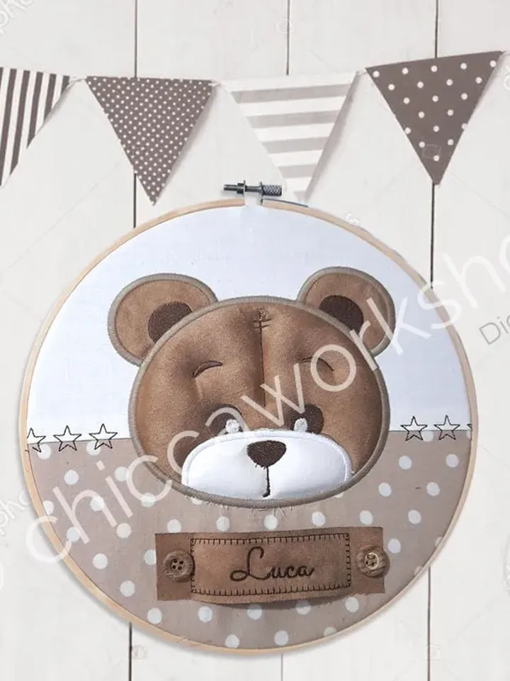 ITH Baby Shower Orso - Ricamo a macchina con tutorial