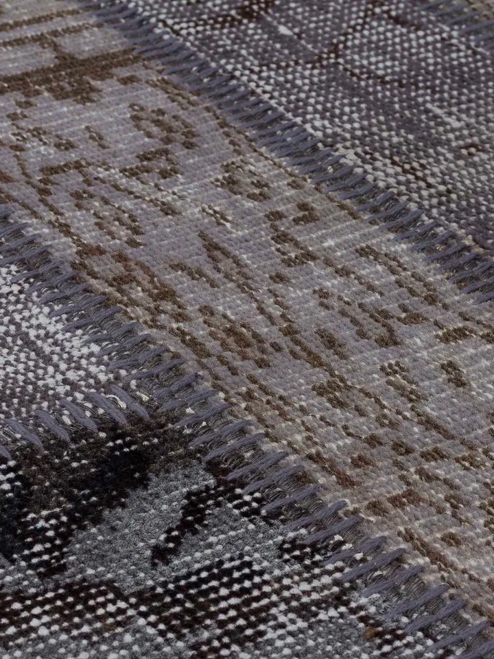 Gray Patchwork Kilim , Handmade Turkish Patchwork Kilim Rug, 160x230 cm 5,3x7,5 ft ,