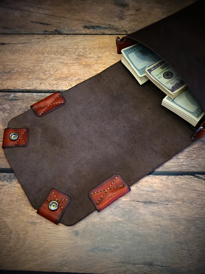 Messenger bag with shoulder  belt + tutorial - PDF leather pattern.BG23