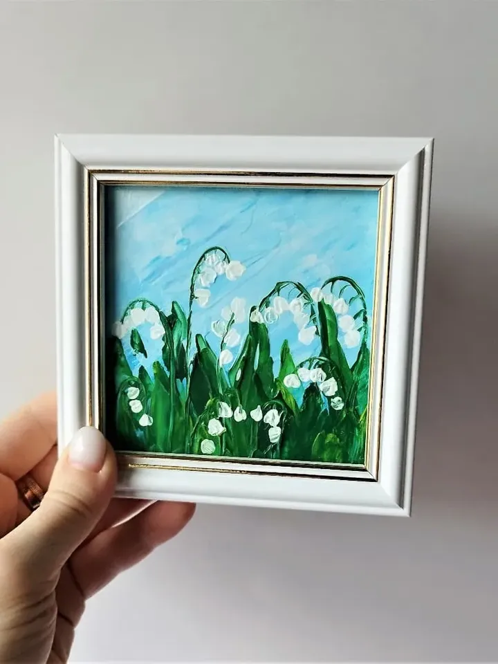 Small wall decor, Mini painting, Floral paintings, Landscape art, Textured acrylic painting, Impasto paintings for sale