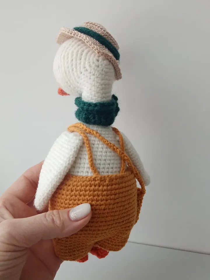 crochet goose, gift toy, white goose