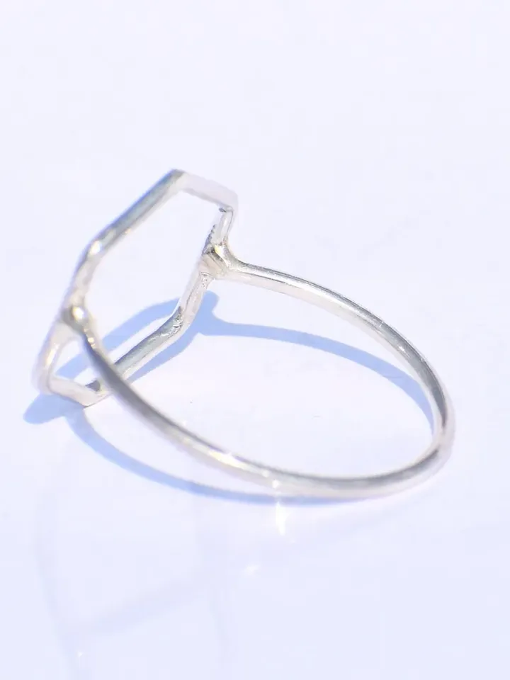 Silver Geometric Ring, Silver Hollow Ring, Handmade Ring, 925 Silver Ring, Chunky Ring, Midi Ring, Stacking Ring, Promise Ring, Gift For Her