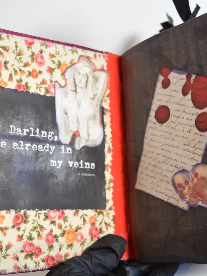 Vampire Themed Junk Journal-Handmade Journal