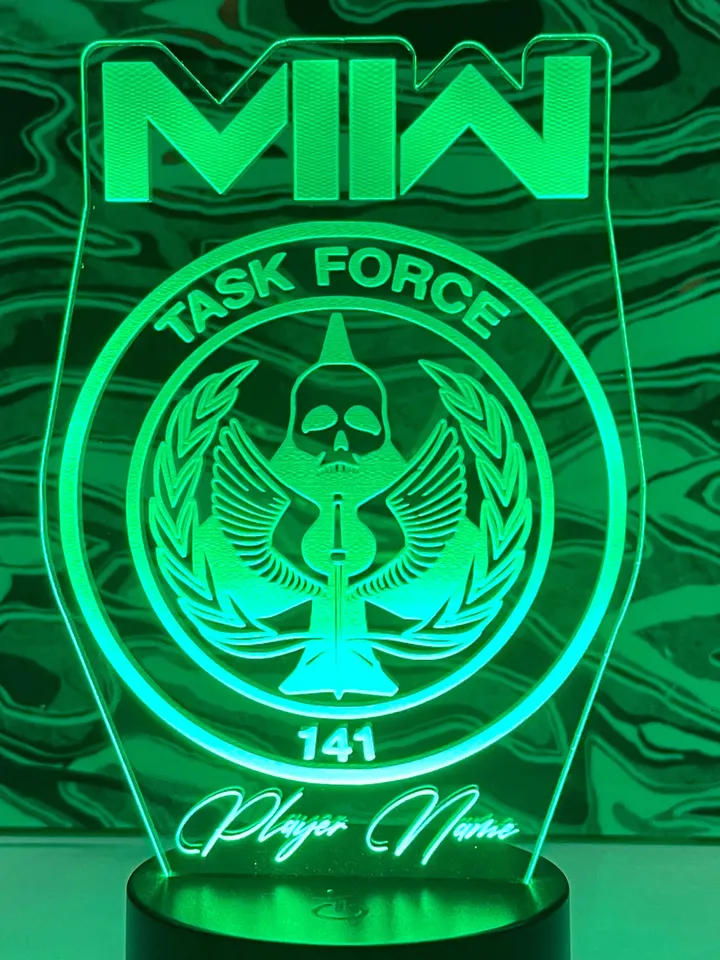 Modern Warfare 2 Call Of Duty MWII Customizable Clan Gamer Tag Acrylic RGB LED Novelty Sign