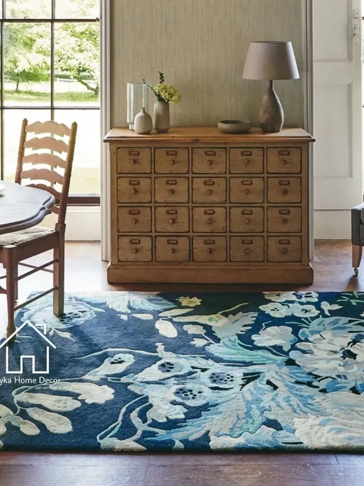 New Authentic Luxury Designed Multi Color Mixer Blue Peach Colored Floral rug High Quality long Durable rug /Flower Rug