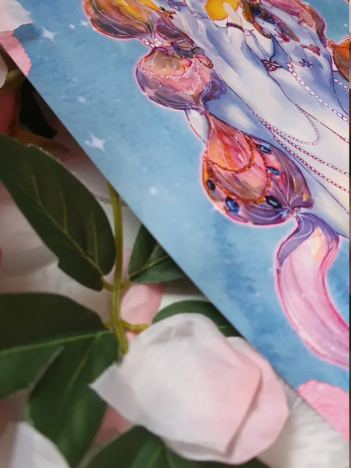 Aquarell Poster | Selene | Poster Griechische Mythologie | Greek Goddess | A4 Größe (210 x 297mm, 8,3 x 11,7 Zoll) | Original-Illustrationen