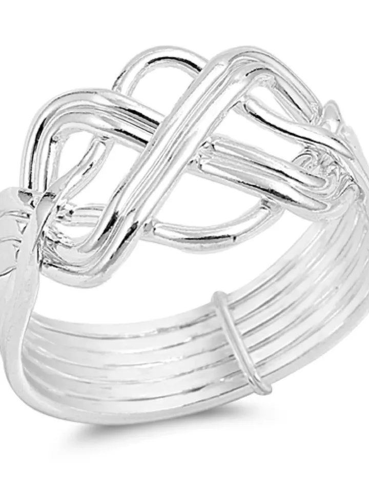 Sterling Silver Puzzle ring, Thumb Ring, Ring for Women, 6 piece puzzle ring, Puzzle ring for men or women sizes 5 6 7 8, 9 10 11 12 13