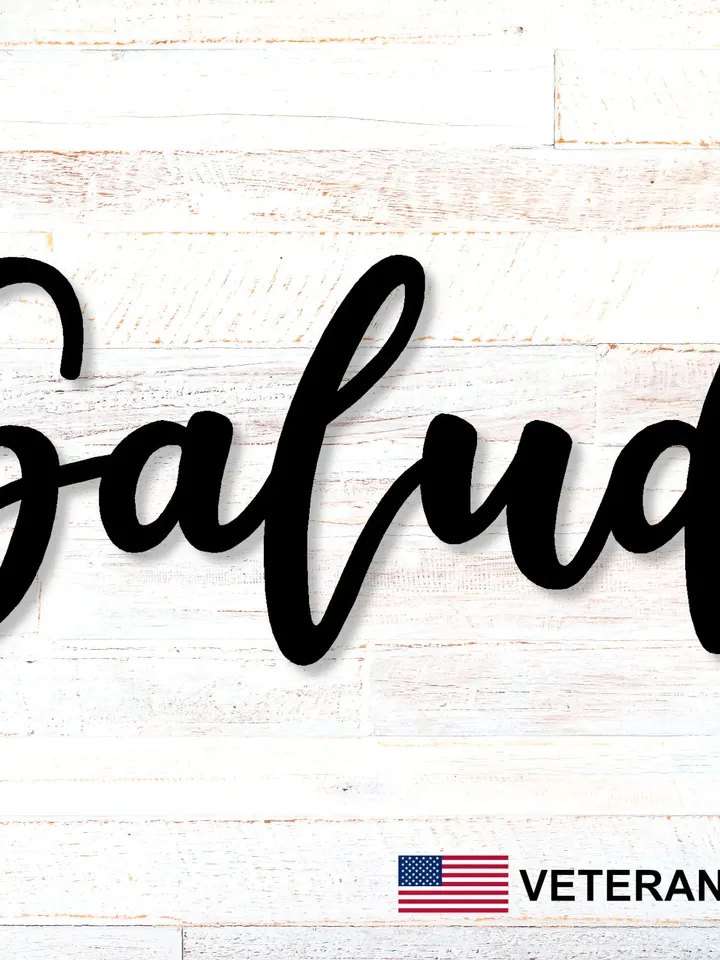 Salud Metal Sign, Metal Word Sign, Salud Mexican Cheers sign, Mexican Restaurant Sign, Mexican Kitchen Decor, Salud Mexican Bar Sign