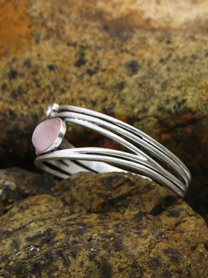Gem Stone Bracelet, gem bracelets, silver gem bracelet, gem braclets, rose quartz, rose quartz bracelet