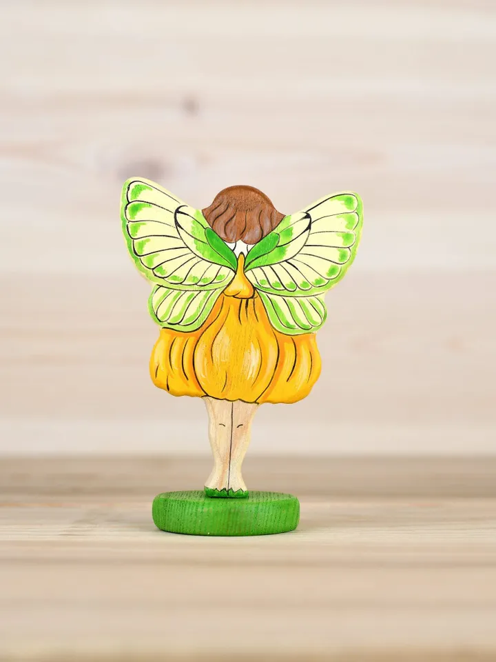 Wooden Yellow Fairy Flower Fairy figurine legendary creature