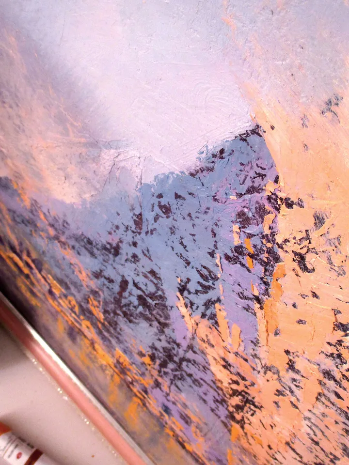 Norway Painting "LOFOTEN SNOW" Original Oil Painting on Canvas, Nordic Fjord Mountain Art by "Walperion Paintings"