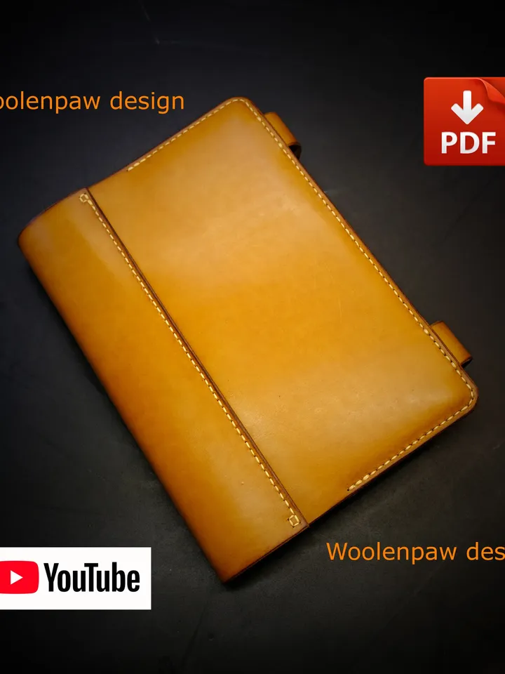 Leather pattern - book cover  4 sizes - designed from Woolenpaw