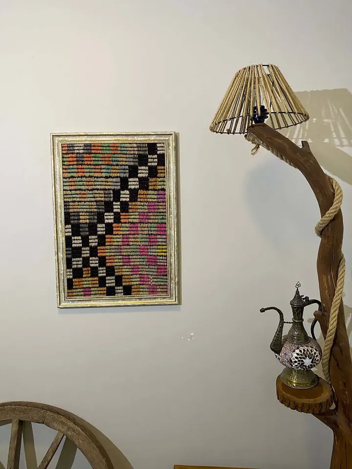 Vintage wall kilim art, unique hand-woven woolen kilim on the wall, home decor , 50x70 cm
