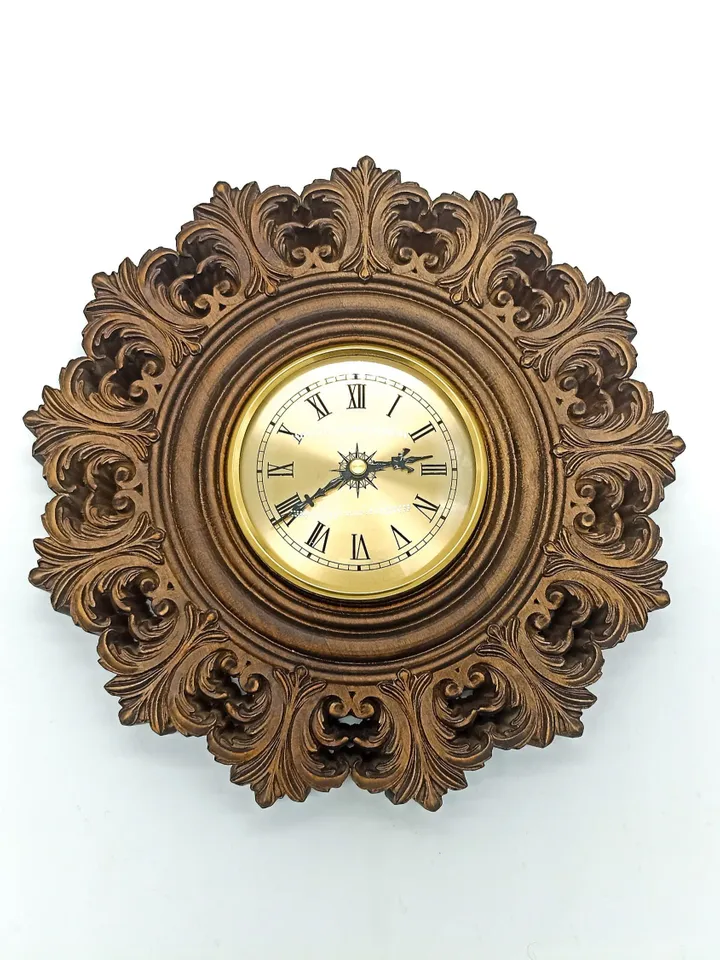 Rustic wall clock, Wall clock, Wooden clock, Wooden wall clock, Wooden Carver Panel, Wooden wall decor, carved wood wall art