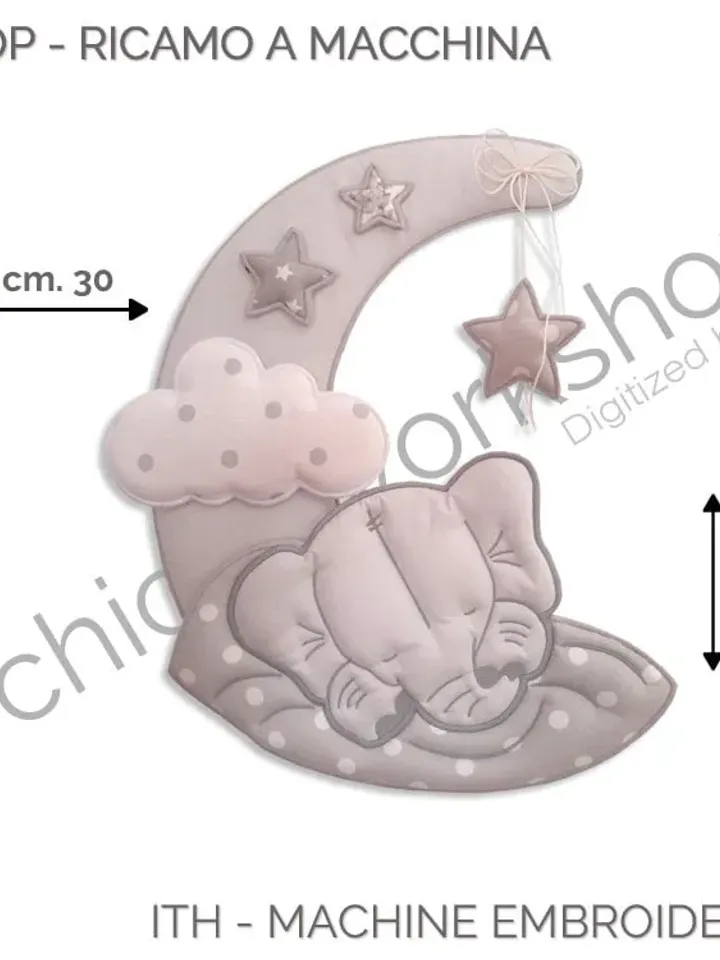 ITH Ghirlanda Elefante - Ricamo a macchina con tutorial