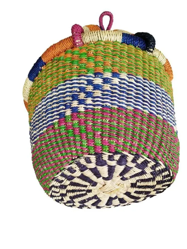 Mini Ghana Storage Woven Market Basket, African Basket, Bolga Basket, Harvest Basket