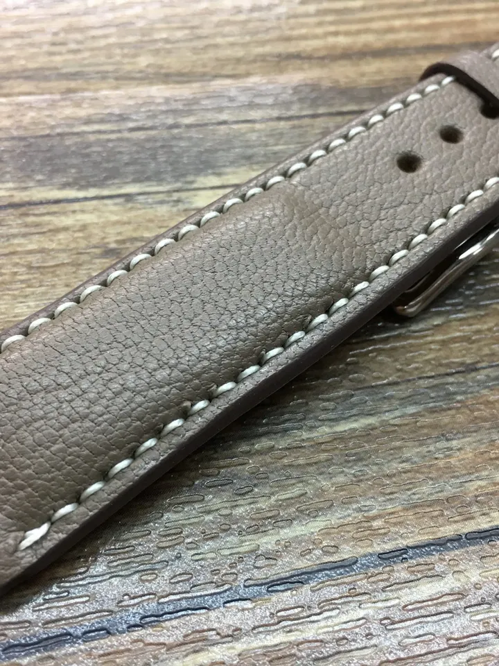 Leather watch band, Leather watch strap, ETOUPE ELEPHANT GREY, Watch band, 20mm watch strap, 19mm band, 20mm watch band, Free Shipping
