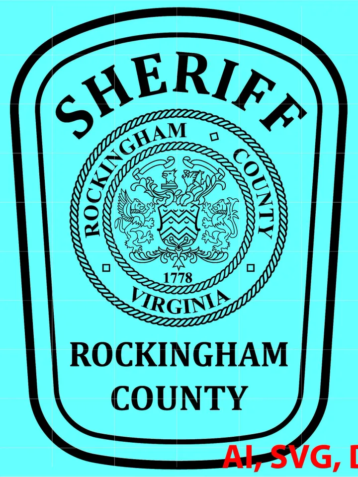 State of Virginia Rockingham County Sheriff Badge, Logo, Seal, Custom, Ai, Vector, SVG, DXF, PNG, Digital