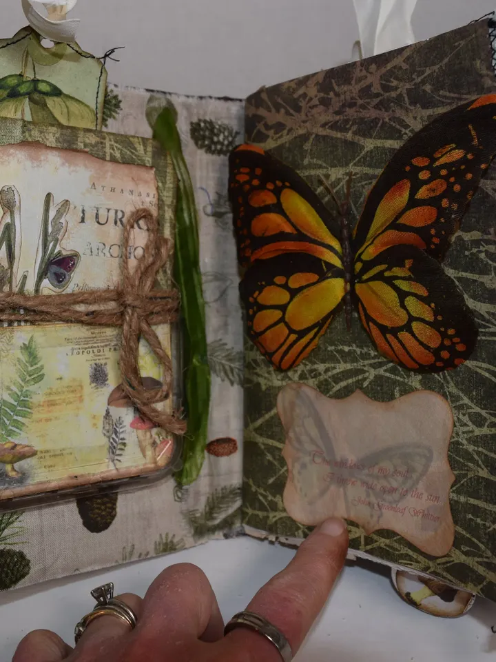 Nature Themed Junk Journal-Handmade Journal-Repurposed Materials Journal