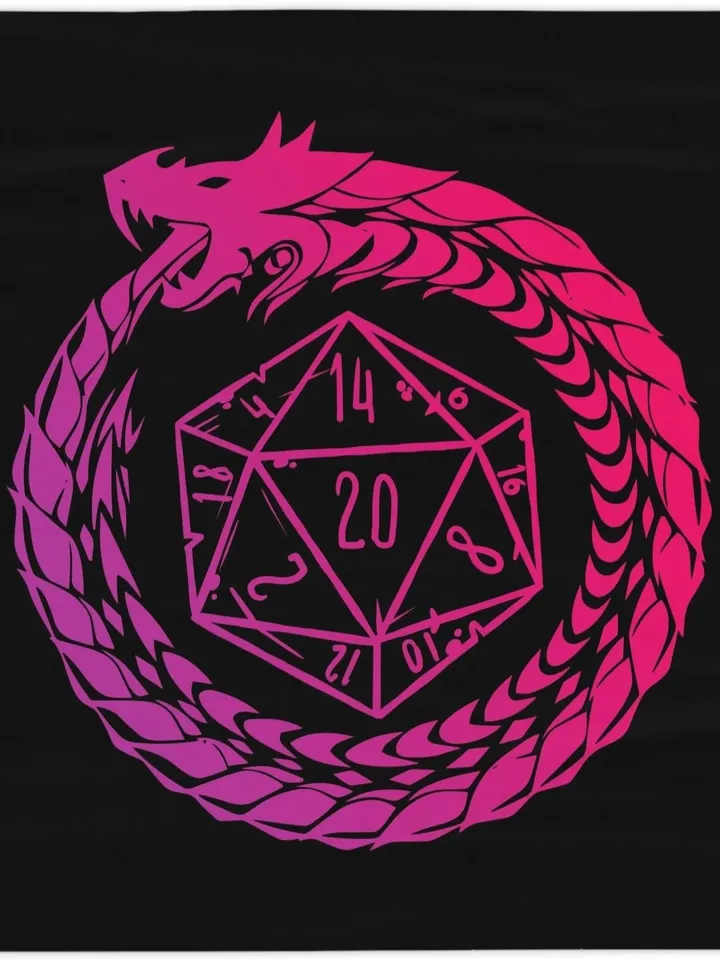 TTRPG Dragon D20 Tablecloth | Tabletop Roleplaying Game Table Cover, RPG Dragon Fabric, Gift for Dungeon Master, DnD Dice Critmas Gift
