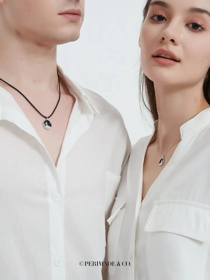 PERIMADE Little Prince Couple Necklace • Fox Planet Star Matching Pendant • Long Distance Relationship Jewelry • Trendy Best Friend Gift