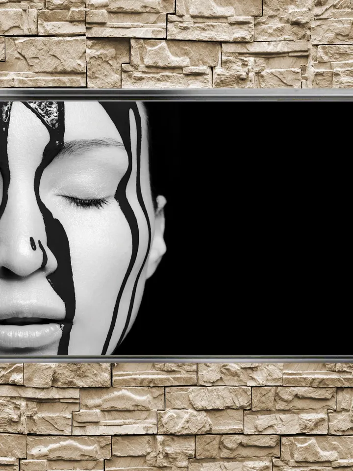 Woman painting Print on Canvas , Floating Frame Option, Modern Wall Art, Extra Large Canvas Wall Art