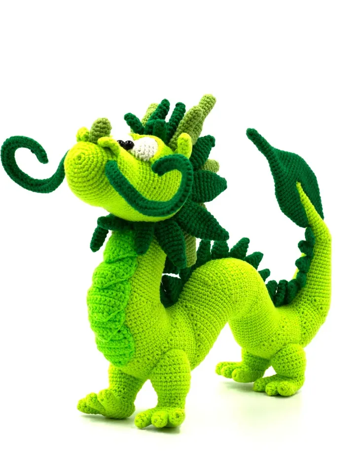 Cute dragon figurine, dragon toy, green dragon plush animal toy, stuffed dragon, mythical creature, kids dragon toy
