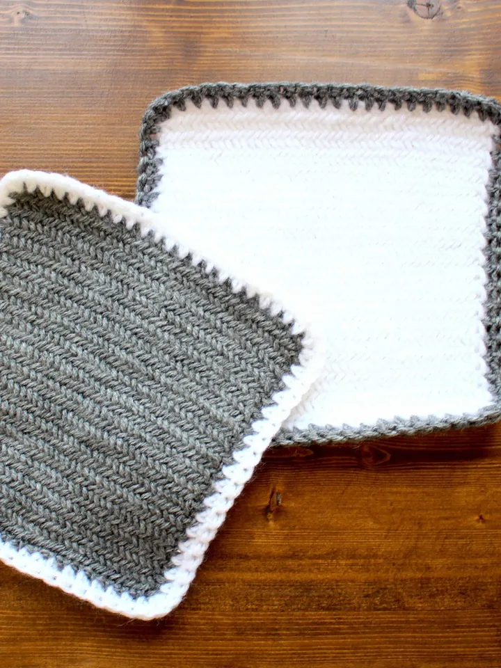 Knit Yarn Washcloth Set, Dishrags for Wedding Gifts, New Home Décor, Bridal Shower Gift Ideas, Gifts for Her, Mother's Day Items, Set of Two
