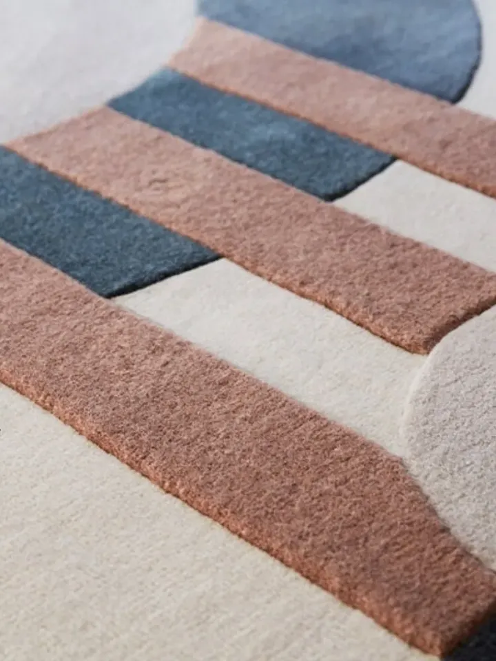 Modern Abstract Irregular Shape Colourful rugHandmade Area Rug Hand Tuft Rugs Morden Rugs for Living Room Rugs Bedroom rug Designer Area Rug