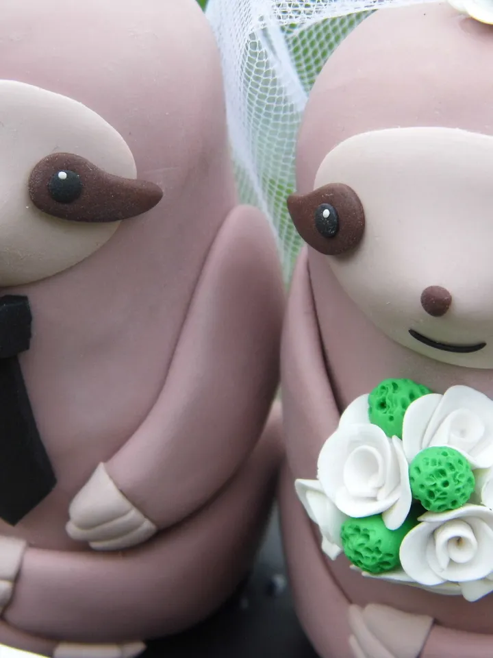 Rainforest wedding decor Personalized wedding cake topper Rainforest animals Personalized gift for wedding Sloth couple Sloth figurines