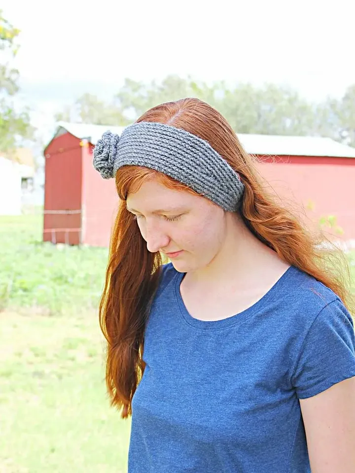 Ear Warmer Headband with Flower, Mommy and Me Photo Shoot Prop, Great Gifts for Her, Hair Accessories for Girls and Ladies, Women Gift Ideas