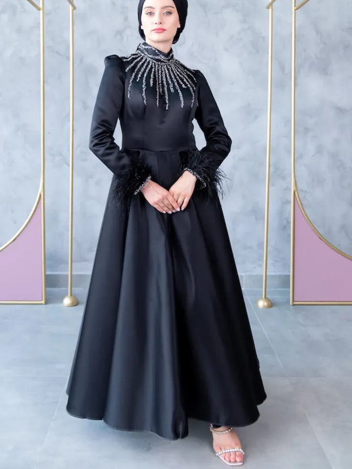 AHUNARE HIJAB - Wedding Dress, Muslim Evening Gown, Nikah, Islamic Wedding, Engagement, Bridesmaid,