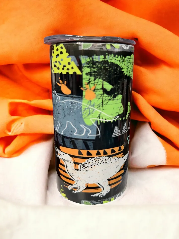 BUNDLE of Dinosaur Kids Boy Sublimation Tumbler Designs - 20oz Skinny Tumbler Wraps Templates