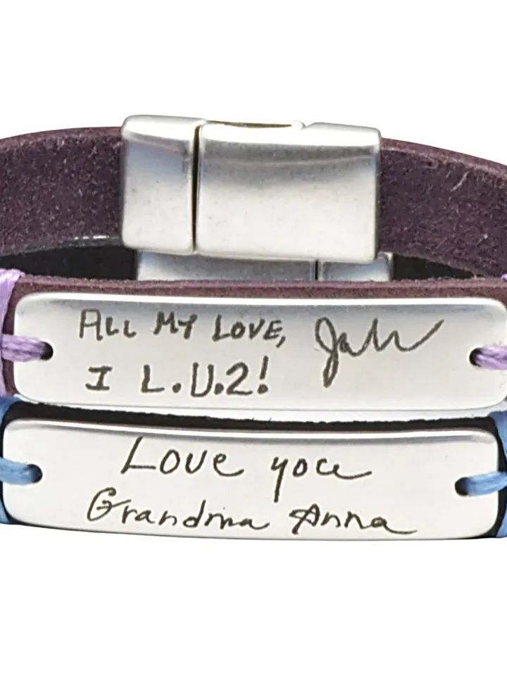 Signature Bracelet with Grandma's Handwriting | Actual Handwritten Jewelry from a Loved One | Sentimental Gift for Men Women Grandchildren