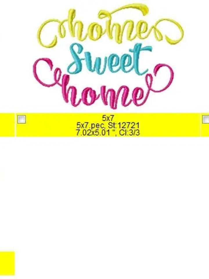 Home sweet Home Embroidery designs Lettering Embroidery File