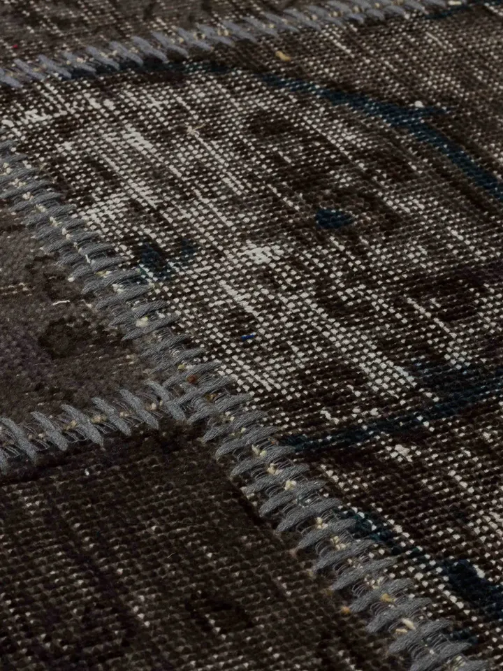 Black Patchwork Kilim Rug, Handmade Turkish Patchwork Rug, 160x230 cm 5,3x7,5 ft ,