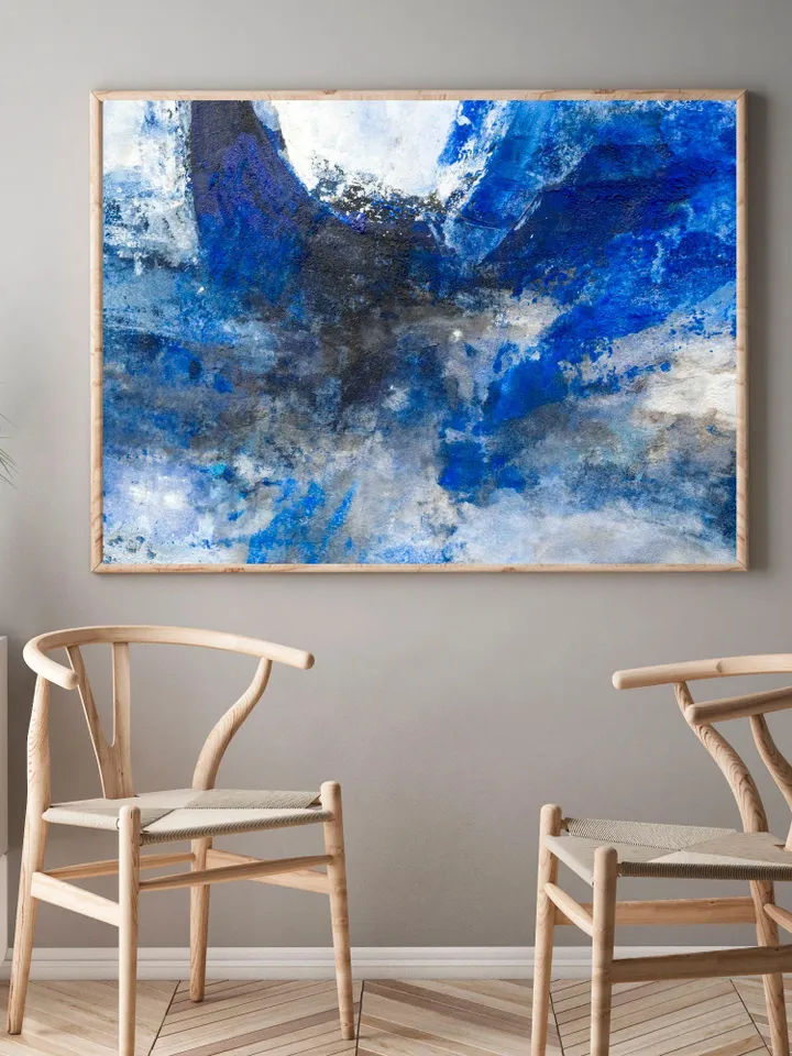 Large Abstract Art Print, Blue Painting Print, Modern Painting Wall Art Print, Abstract Painting, Abstract Canvas Wall Art, Digital Print