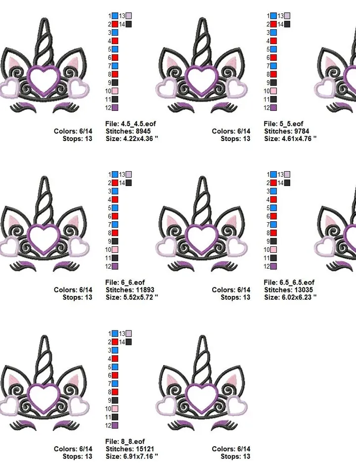 Halloween Unicorn crown applique Machine embroidery design