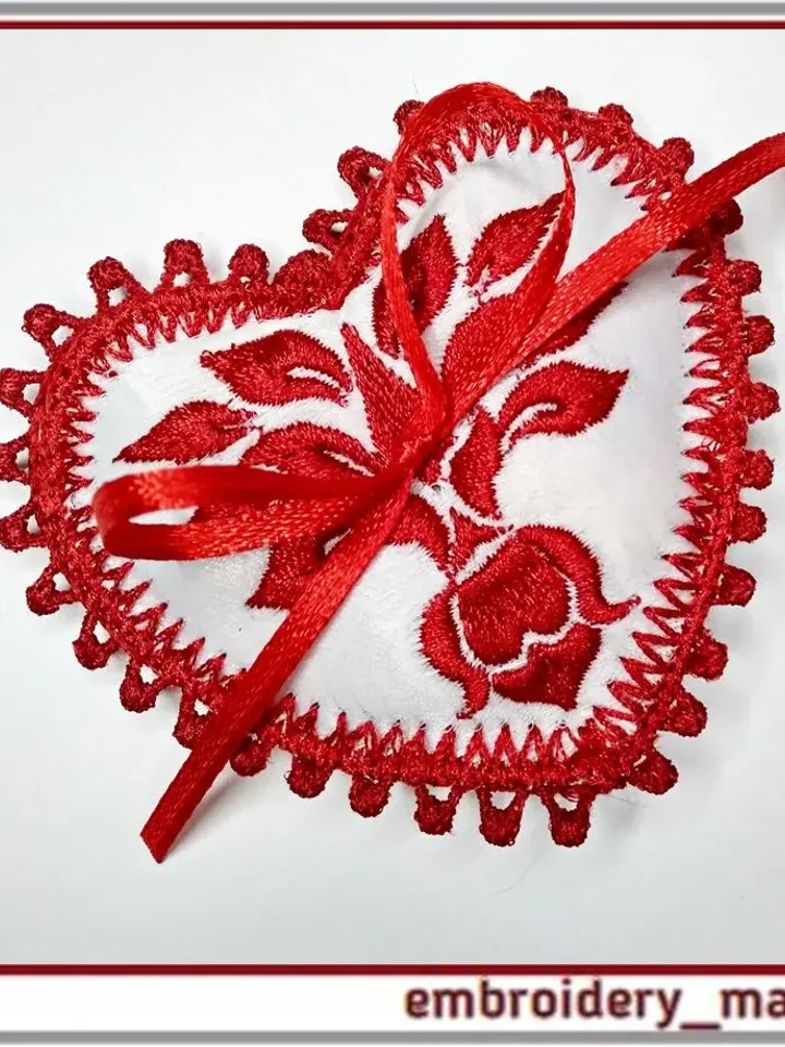 In the hoop Machine embroidery design Wedding ring cushion