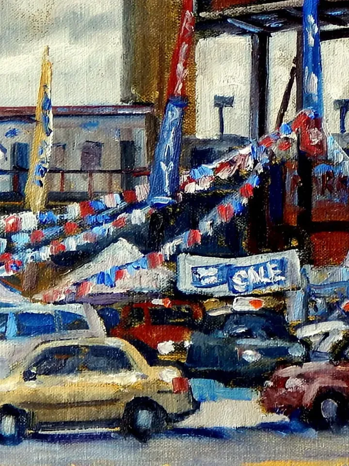 Original New York Cityscape Painting -From Broadway/Inwood NYC- 12x20 Oil on Linen, Urban Impressionist Landscape, Original Fine Art