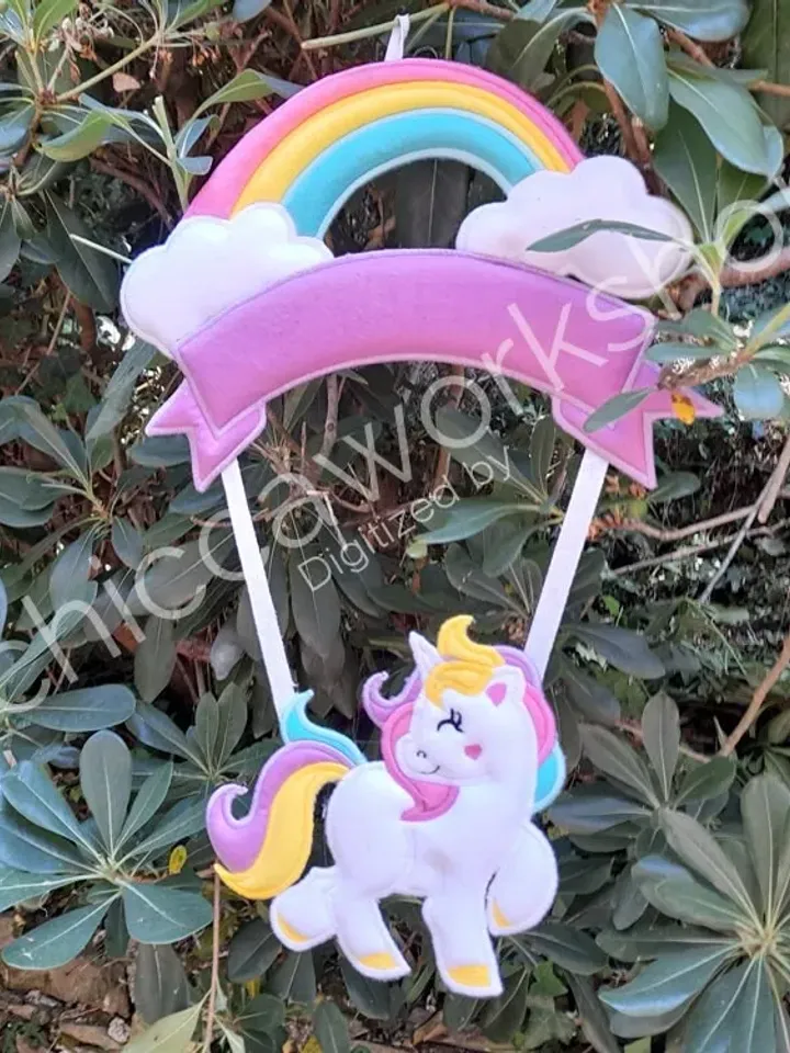 ITH Ghirlanda Unicorno Appeso- Ricamo a macchina con tutorial