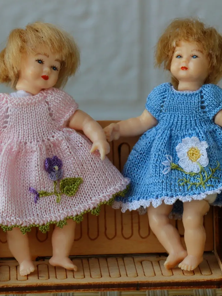 Miniature dress for a Heidi Ott toddler doll. Dress for a doll 2, 75 inches tall.