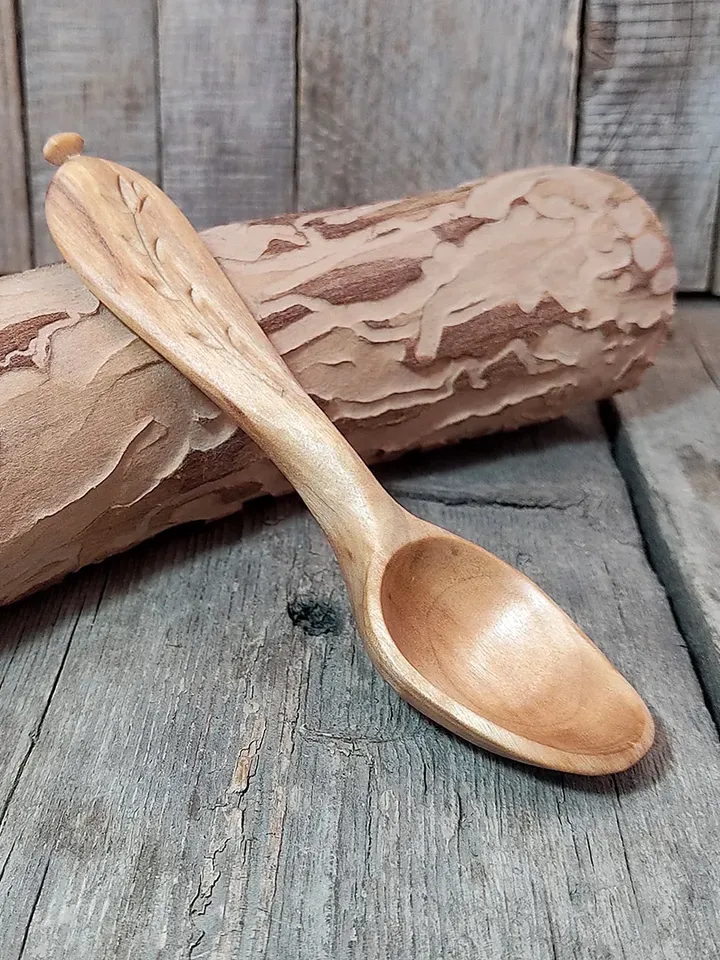 Ninth anniversary gift, Willow wood gift, Wedding anniversary willow, Handmade wooden teaspoon, Small measuring spoon