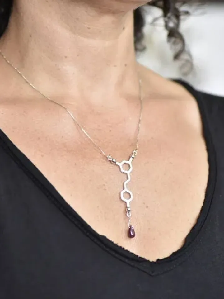 Resveratrol Molecule Necklace