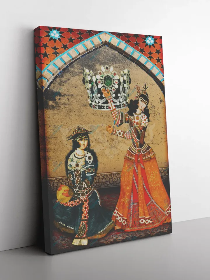 Bazm e Doostan -Pahlavi (2 Piece) | Persian Wall Art | Persian Calligraphy Wall Art | Traditional Persian Gift | Persian Art