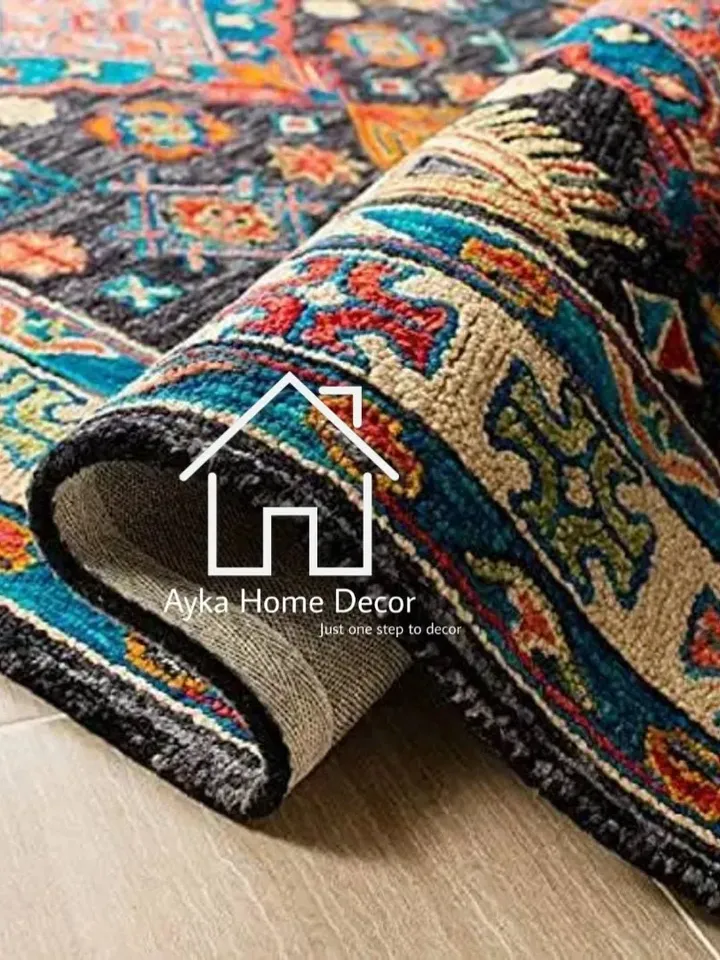 Ayka Vintage 100% Handmade Woolen Area Rug For Hall Kitchen Living Room Bed Room Bath Room Dining Room Kids Room Carpet / Christmas Gifts