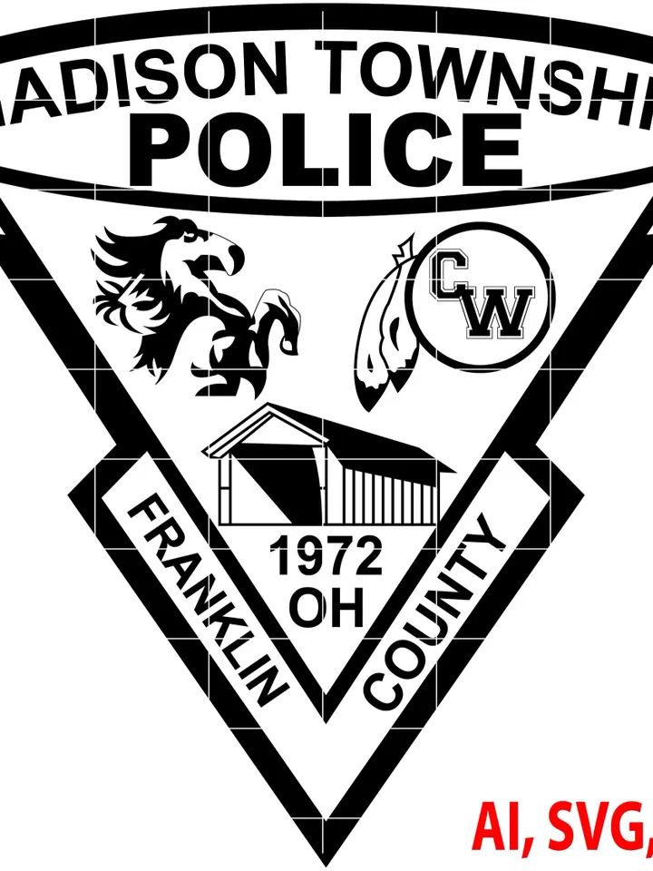 Police Badge, Madison Township Police Badge, Logo, Seal, Custom, Ai, Vector, SVG, DXF, PNG, Digital
